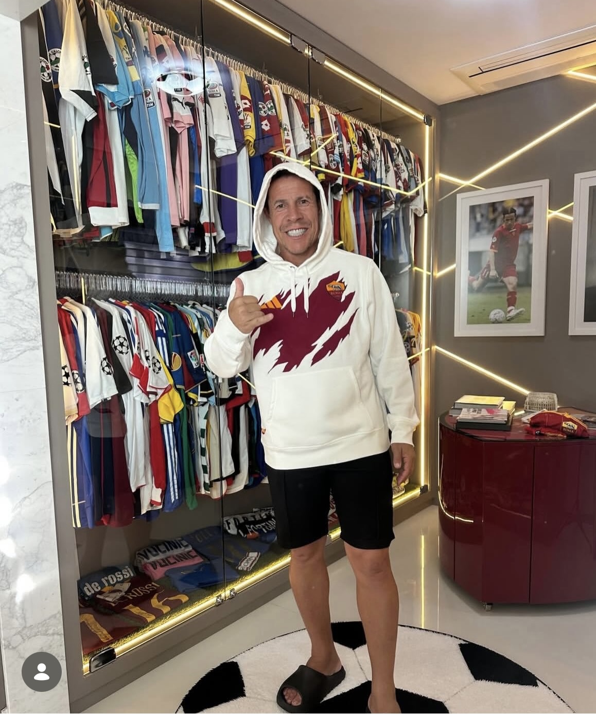 Rodrigo Taddei wearing an FM Lab Roma hoodie